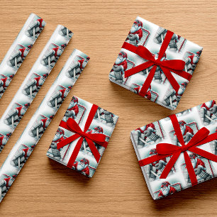 Santa Hockey Torwart Weihnachten Geschenkpapier