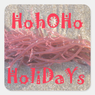 Santa HoHoHo Frohe Weihnachten aus den Farben am S Quadratischer Aufkleber