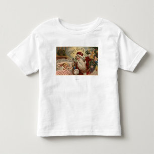 Santa Holding Doll, Schlafmädchen Kleinkind T-shirt
