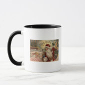 Santa Holding Doll, Schlafmädchen Tasse (Links)