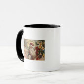 Santa Holding Doll, Schlafmädchen Tasse (Vorderseite Links)