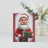 Santa Holding Geschenkboxen Weihnachten fertig Postkarte (Stehend Vorderseite)