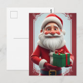 Santa Holding Geschenkboxen Weihnachten fertig Postkarte (Vorne/Hinten)
