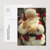 Santa Holding Kitten Feiertagspostkarte (Vorne/Hinten)