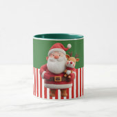 Santa Holding Reindeer Toy Tasse (Zentrum)