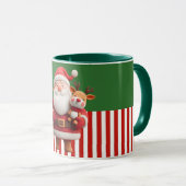 Santa Holding Reindeer Toy Tasse (VorderseiteRechts)
