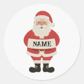 Santa Holding Sign Sticker | Personalized Holiday  (Vorderseite)