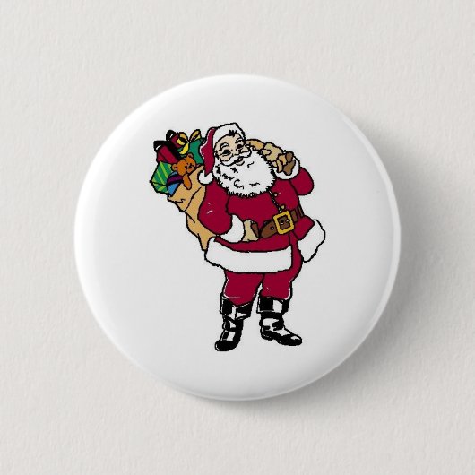 Santa Holds Toys Button (Vorderseite)