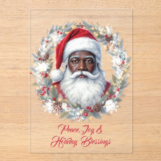 Santa Holiday Blessings Flat Card Acryleinladungen (Vorderseite)