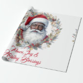 Santa Holiday Blessings Flat Card Geschenkpapier (Ungerollt)