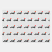 Santa holiday Christmas dachsund watercolor black Geschenkpapier Set (Vorderseite 3)