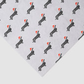 Santa holiday Christmas dachsund watercolor black Seidenpapier (Ausschnitt)