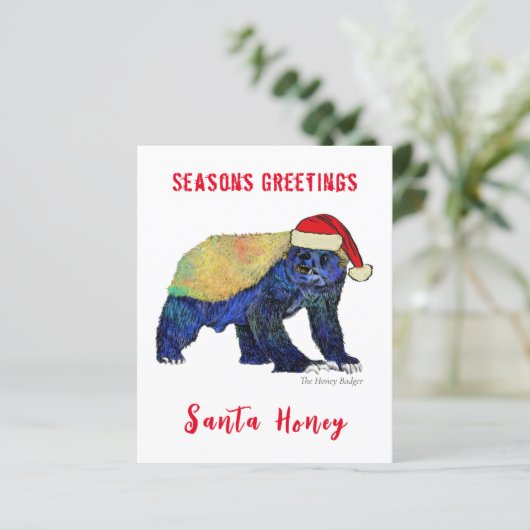 Santa Honey Badger Funny Quote Budget (Stehend Vorderseite)