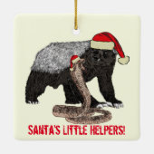 Santa Honey Badger und Snake Funny Irony Keramikornament (Rückseite)