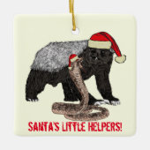 Santa Honey Badger und Snake Funny Irony Keramikornament (Vorderseite)