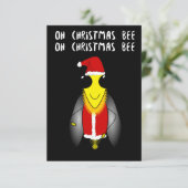 Santa Honey Bee Christmas Card Dankeskarte (Stehend Vorderseite)