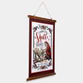 Santa Honors Christ – Religious Christmas Artwork Wandteppich Mit Holzrahmen (Gewinkelt)