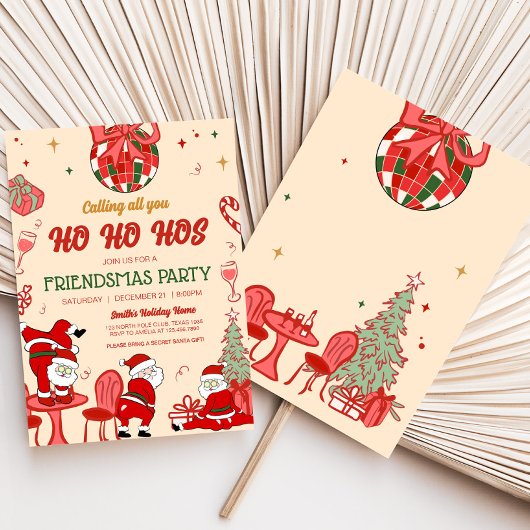 Santa Hos Funny Adult Friendsmas Weihnachts-Party Einladung