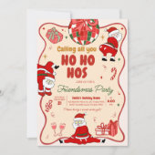 Santa Hos Funny Friendsmas Weihnachts-Party Einladung (Vorderseite)