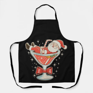 Santa Hot Mess Martini Glas Weihnachten Xmas Schürze