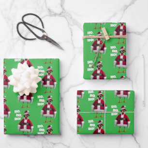 Santa Huhn Geschenkpapier Set