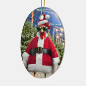 Santa Huhn Keramik Ornament (Links)