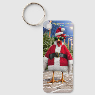 Santa Huhn Schlüsselanhänger