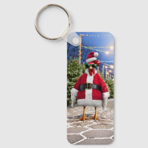 Santa Huhn Schlüsselanhänger