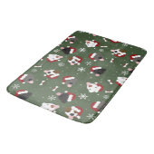 Santa Hunde auf Grün Badematte (Schrägansicht)