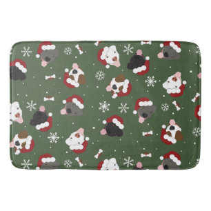 Santa Hunde auf Grün Badematte