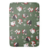 Santa Hunde auf Grün Badematte (Vorderseite Vertikal)