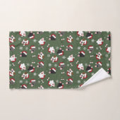 Santa Hunde auf Grün Badhandtuch Set (Handtuch)