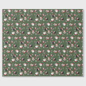 Santa Hunde auf Grün Geschenkpapier (Flach)