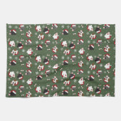 Santa Hunde auf Grün Geschirrtuch (Horizontal)