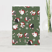 Santa Hunde auf Grün Karte (Rückseite)