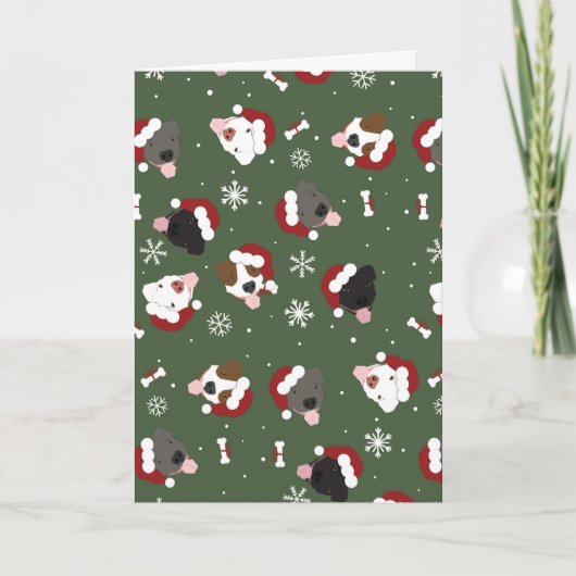 Santa Hunde auf Grün Karte (Vorderseite)