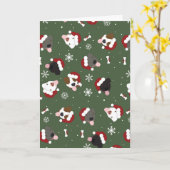 Santa Hunde auf Grün Karte (Gelbe Blume)