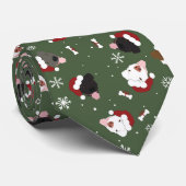 Santa Hunde auf Grün Krawatte (Gerollt)