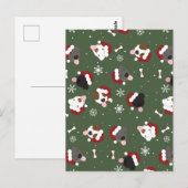 Santa Hunde auf Grün Postkarte (Vorne/Hinten)
