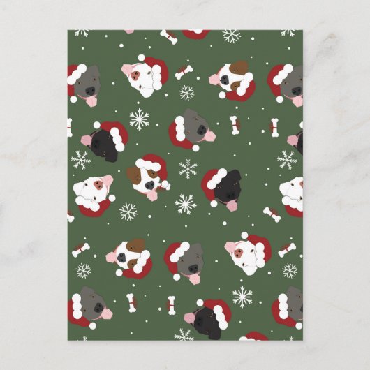 Santa Hunde auf Grün Postkarte (Vorderseite)