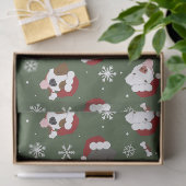 Santa Hunde auf Grün Seidenpapier (Geschenk)