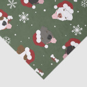 Santa Hunde auf Grün Seidenpapier (Detail)