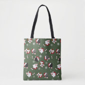 Santa Hunde auf Grün Tasche (Vorderseite)