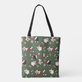 Santa Hunde auf Grün Tasche (Rückseite)