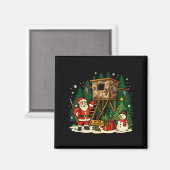 Santa Hunting Cabin Funny Christmas Better Not Ut  Magnet (Vorderseite/Rückseite)
