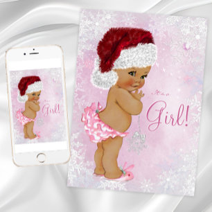 Santa-Hut-Baby-Mädchen-Winter-Wunderland-Baby-Part Einladung