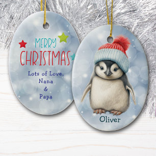 Santa-Hut-Baby-Pinguin Kinder Keramik-Schmuckanhän Keramik Ornament