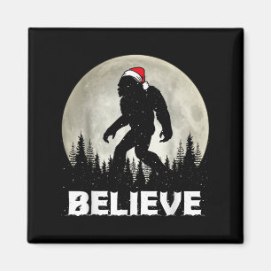 Santa Hut Bigfoot Glaub Weihnachtsbeleuchtung Rock Magnet