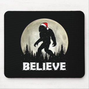 Santa Hut Bigfoot Glaub Weihnachtsbeleuchtung Rock Mousepad