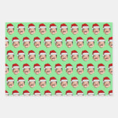 Santa-Hut-Gesicht Geschenkpapier, Benutzerdefinier Geschenkpapier Set (Vorderseite 3)